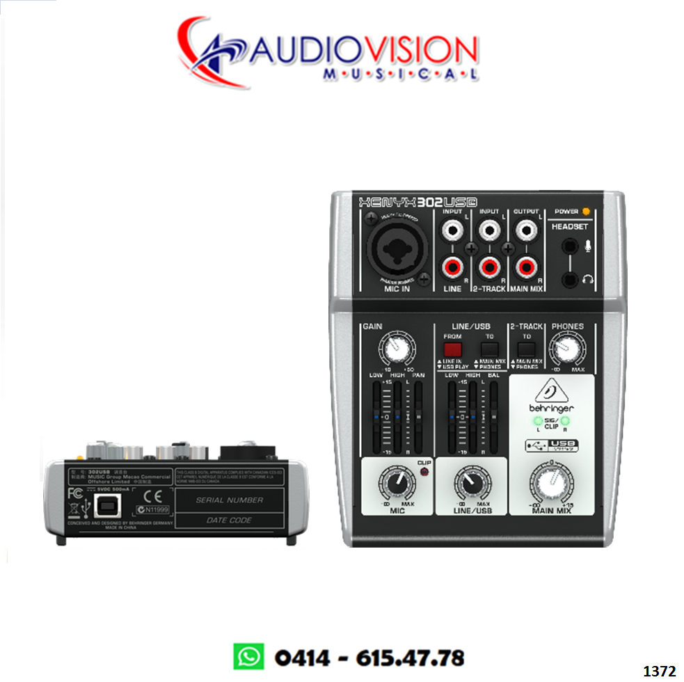Consola Pasiva 01 Canal (canon) Analoga USB 302USB_US1 Behringer