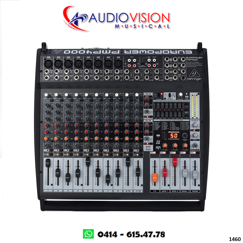 Consola Amplificada 16 Canales 1.600W PMP4000 Behringer