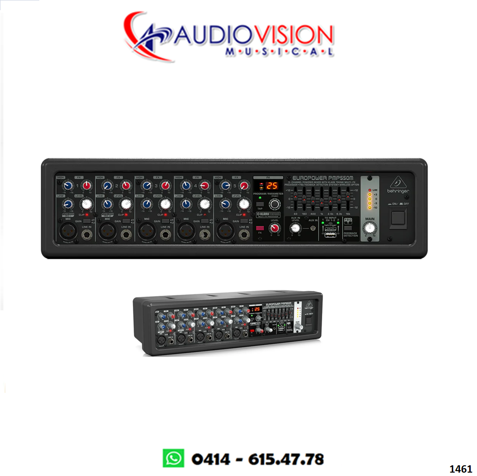 Consola Amplificada 05 Canales 500W PMP550M Behringer