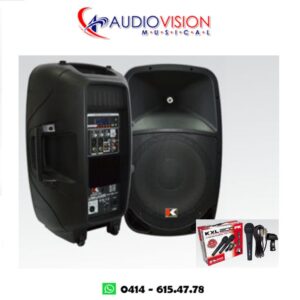 Combo de Sonido Corneta Amplificada 12" 280W Mas Corneta Pasiva 12" Microfono y Cables POWERPLUSPACK12 Kohlt