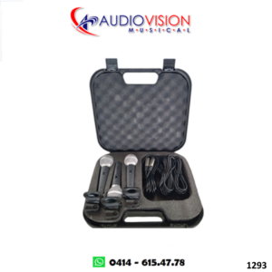 Microfono de Mano con Cable Kit de 3 Microf con Vaquela y Maleta SA-MIC3KIT Saypro