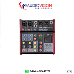 Consola Pasiva 04 Canales (2 Canon + 2 Lineas) BT/USB/MP3 SA-MIX4 Saypro