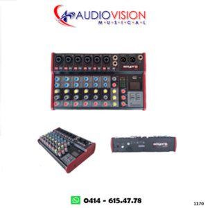 Consola Pasiva 08 Canales (6 Canon + 2 Lineas) BT USB MP3 SA-MIX8 Saypro