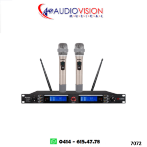 Microfono Inalambrico de Mano 2 Microfonos UHF para Rack STW-86HU2 Soundtrack