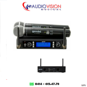 Microfono Inalambrico de Mano 2 Microfonos UHF UHF-6200M Gemini