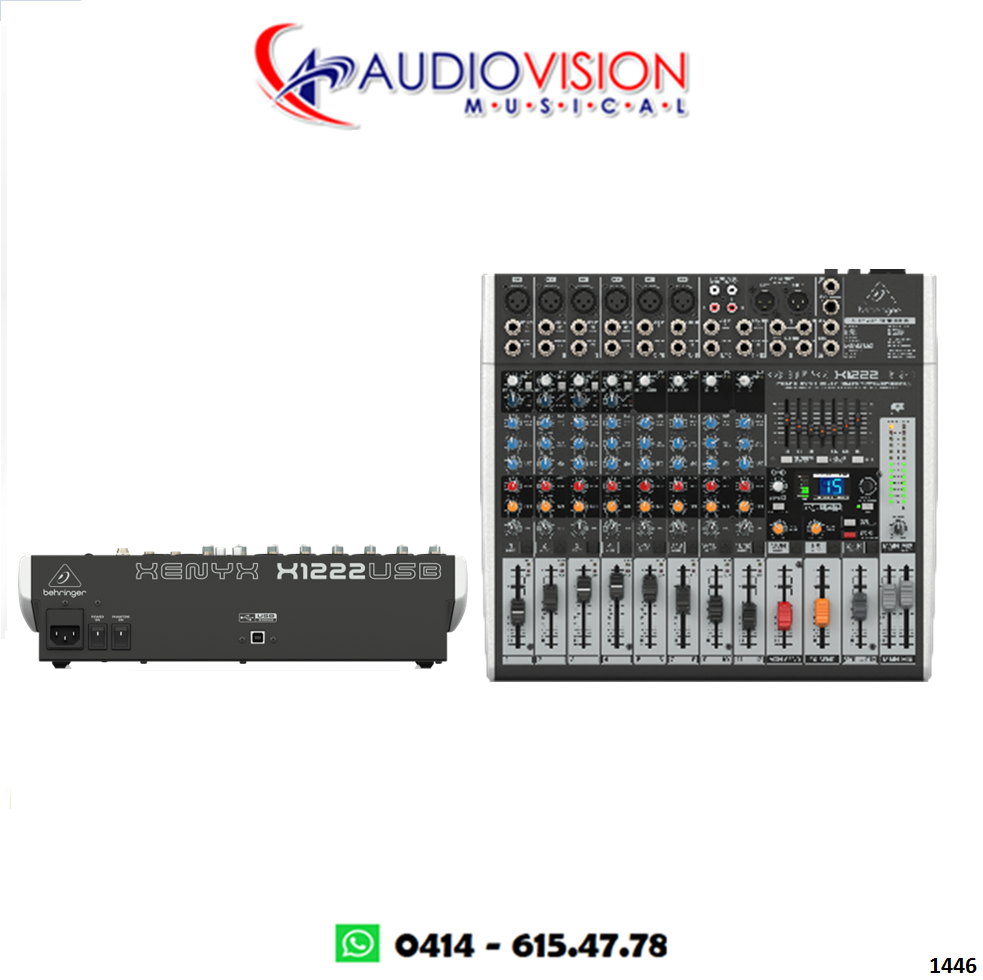 Consola Pasiva 16 Canales (6 Canon + 10 Lineas) USB X1222USB Behringer