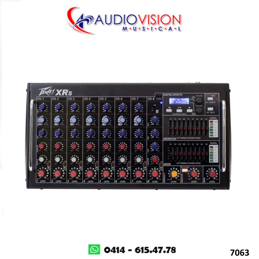 Consola Amplificada 08 Canales 1.000W BT Efectos Dig XR-S Peavey