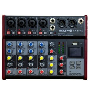 CONSOLA PASIVA 06 CANALES (4 CANON + 2 LINEAS) BT/USB/MP3 SA-MIX6 SAYPRO