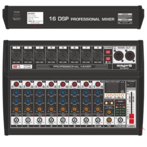 CONSOLA PASIVA 08 CANALES (6 CANON + 2 LINEAS) BT USB MP3 SA-MIX8 SAYPRO