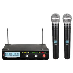 MICROFONO INALAMBRICO DE MANO 2 MICROFONOS UHF STW-31HU2B SOUNDTRACK