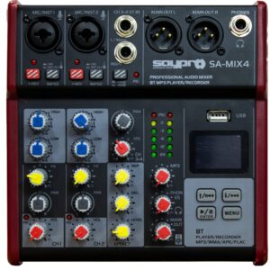 CONSOLA PASIVA 04 CANALES (2 CANON + 2 LINEAS) BT/USB/MP3 SA-MIX4 SAYPRO