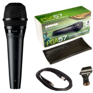 MICROFONO DE MANO CON CABLE 04.6 MTS PGA57 SHURE