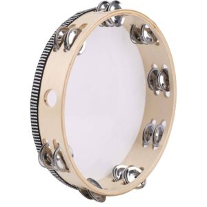 Pandereta de Mano de Madera con Jingles 4 In 10cm 3 Pairs Jingles D-THP4 DSW