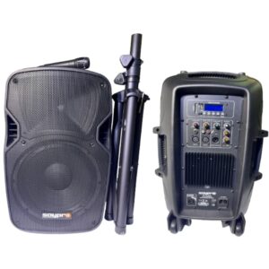 CORNETA AMPLIFICADA 12" 120W USB/SD/LCD/ EQ/MICR/ PARAL SA-12LARA SAYPRO