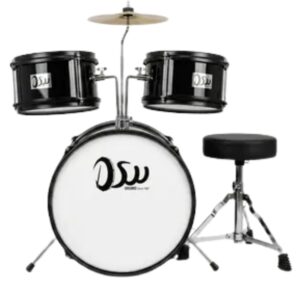 Bateria 3 Piezas Negra para Niño con Platillo y Banqueta D-D47-BK DSW