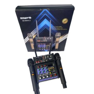 CONSOLA PASIVA 04 CANALES Y 2 MICROFONOS DE MANO UHF SA-MIX4.2 SAYPRO