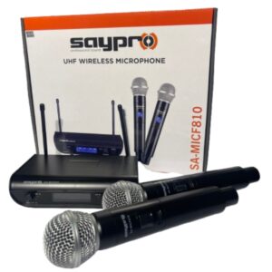 MICROFONO INALAMBRICO DE MANO UHF 2 MICROFONOS SA-MICF810 SAYPRO