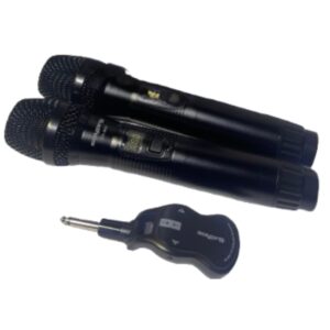 MICROFONO INALAMBRICO DE MANO UHF 2 MICROFONOS 1/4 RECARGABLE SA-M02 SAYPRO