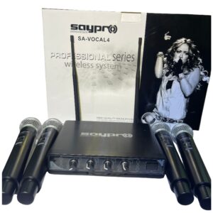 MICROFONO INALAMBRICO DE MANO UHF 4 MICROFONOS SA-VOCAL4 SAYPRO