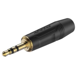 CONECTOR MACHO 3,5 MM (MINI PLUG) NEGRO /PIN DORADO RMJ3PS-BG ROXTONE
