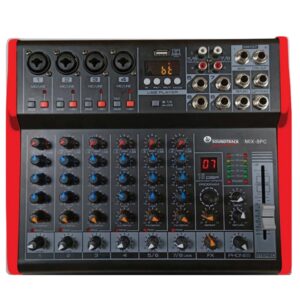 Consola Amplificada 08 Canales 300WAT BT 04 Canales Stereo USB PC 16 FX DPS MIX-8PC Soundtrack